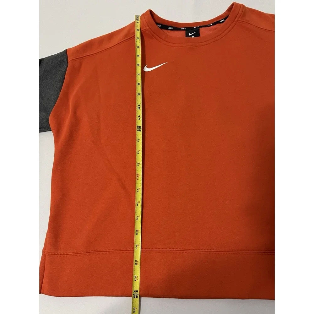 Nike Sideline Crew Neck Sweatshirt Women's XL Orange‎ Grey DH3780 Boxy Fit